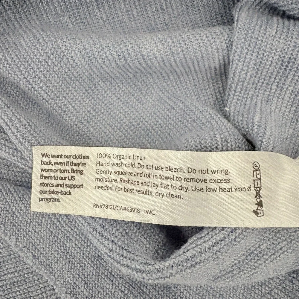 Eileen Fisher Womens Linen Sweater Size 2X Blue‎ Sustainable Beachy Lightweight